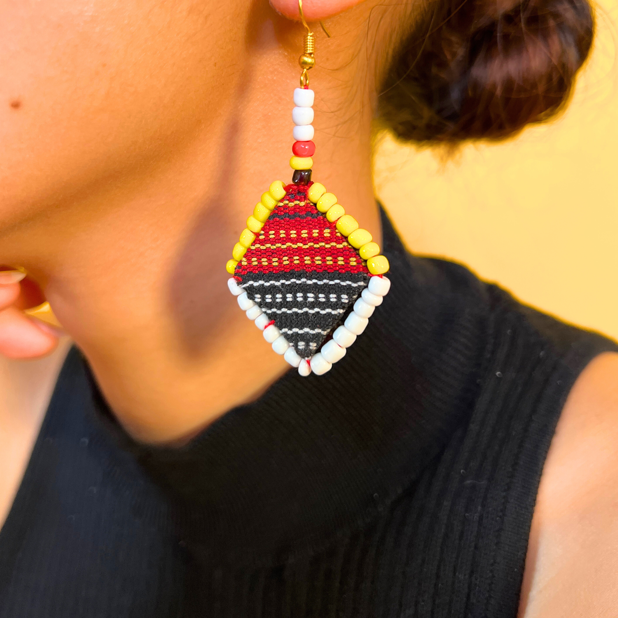 Kinwa Kalinga Side Frame Beaded Earrings