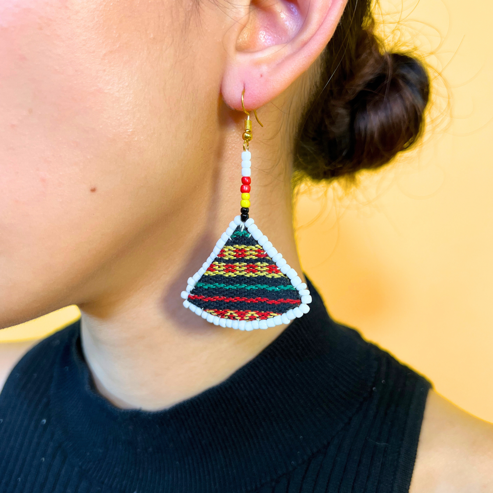 Kinwa Kalinga Side Frame Beaded Earrings