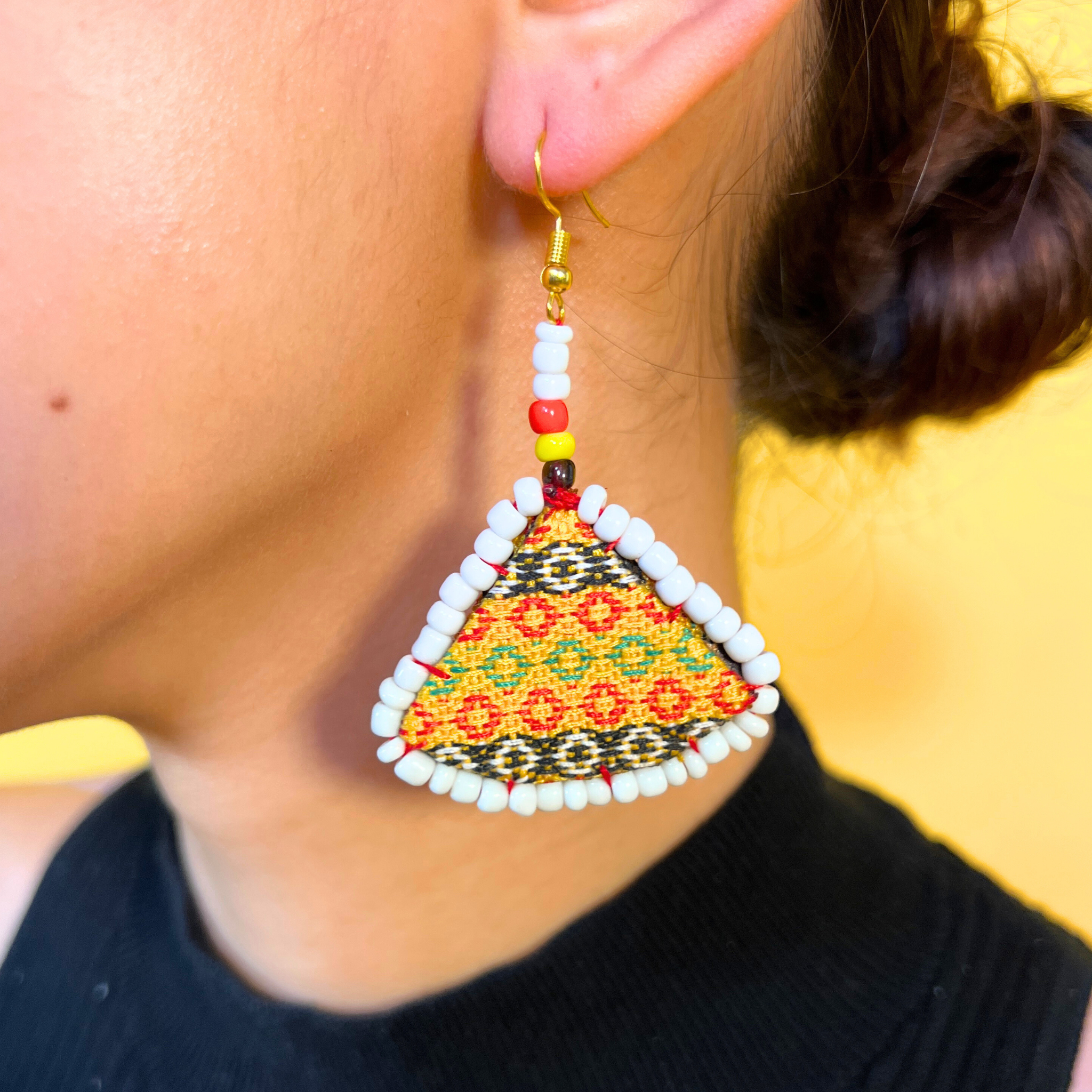 Kinwa Kalinga Side Frame Beaded Earrings