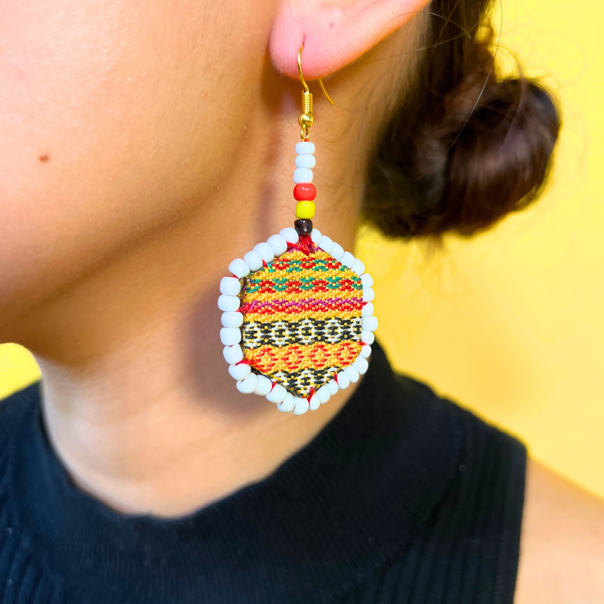 Kinwa Kalinga Side Frame Beaded Earrings