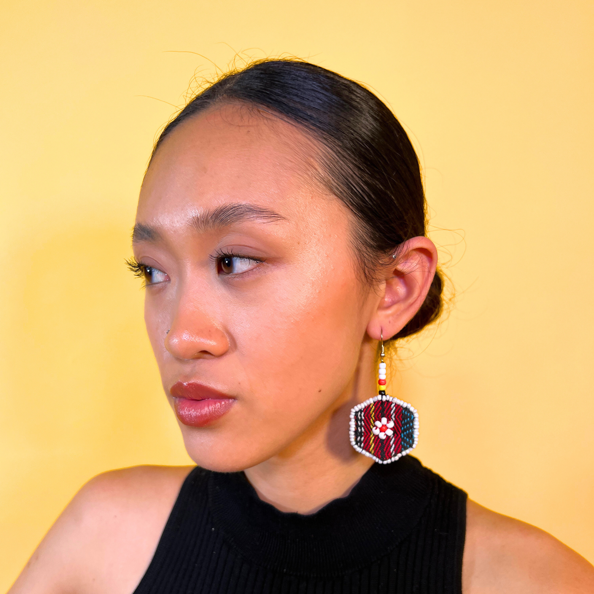 Kinwa Kalinga Side Frame Beaded Earrings