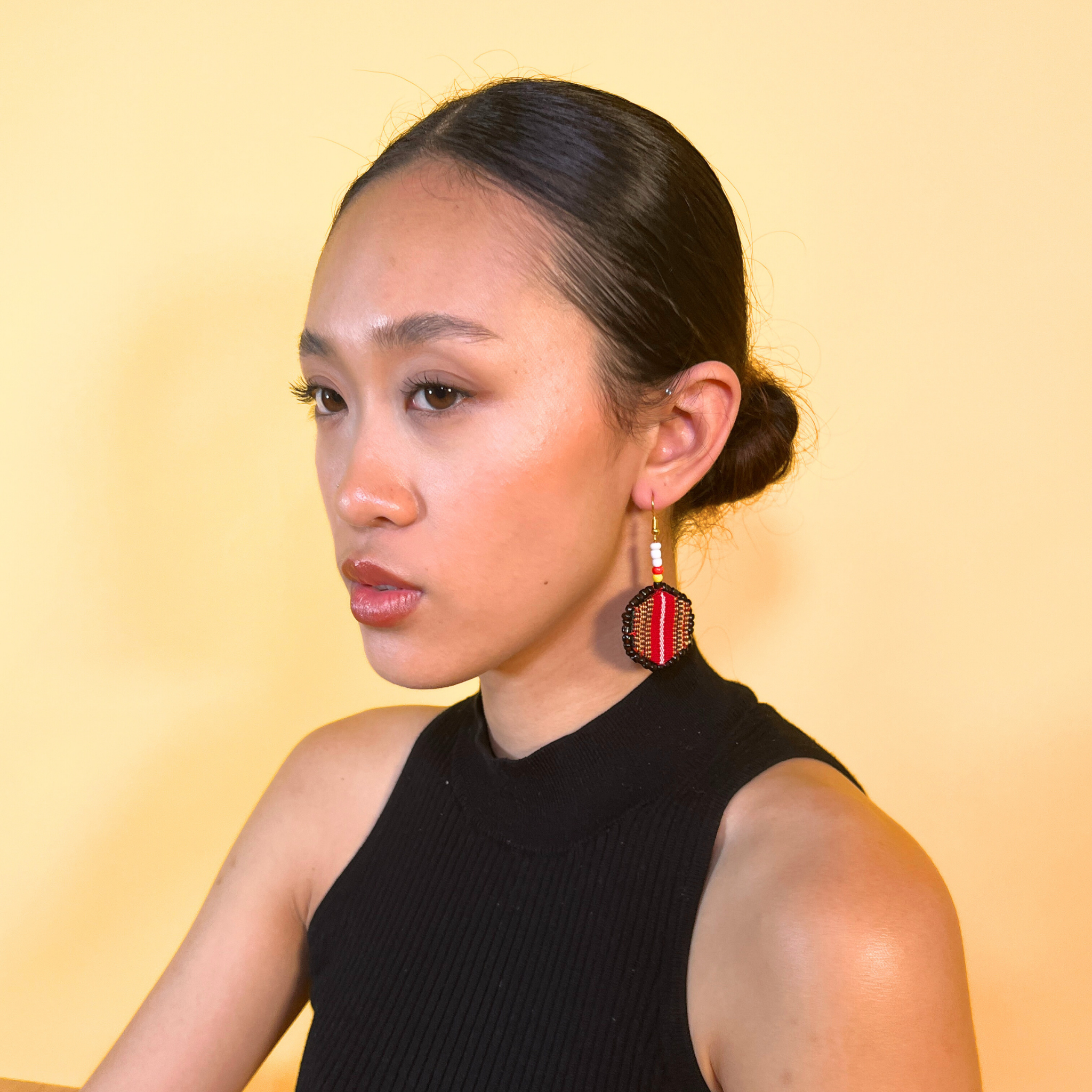 Kinwa Kalinga Side Frame Beaded Earrings