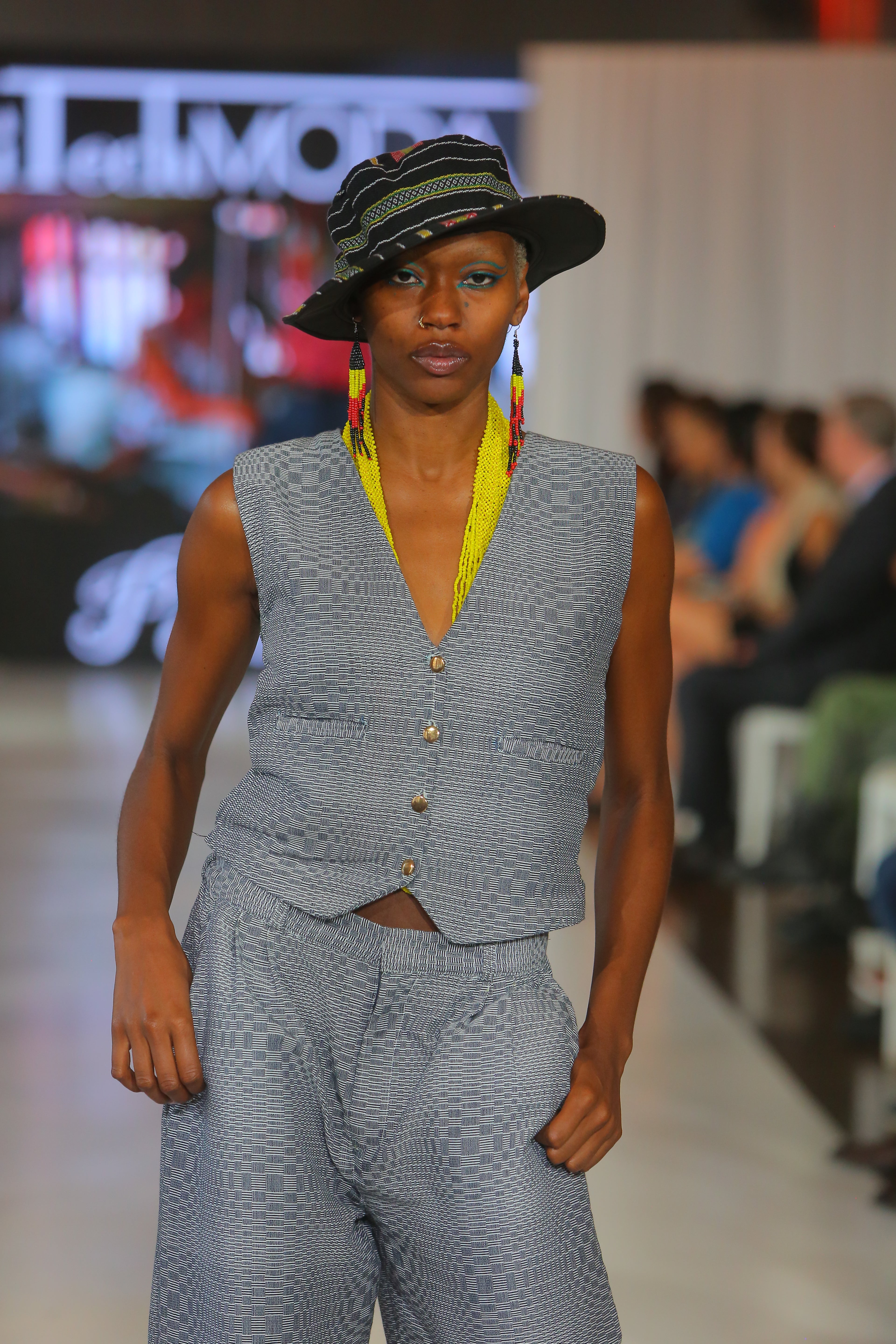 Virginia Gray and White Kusikos Vest Top