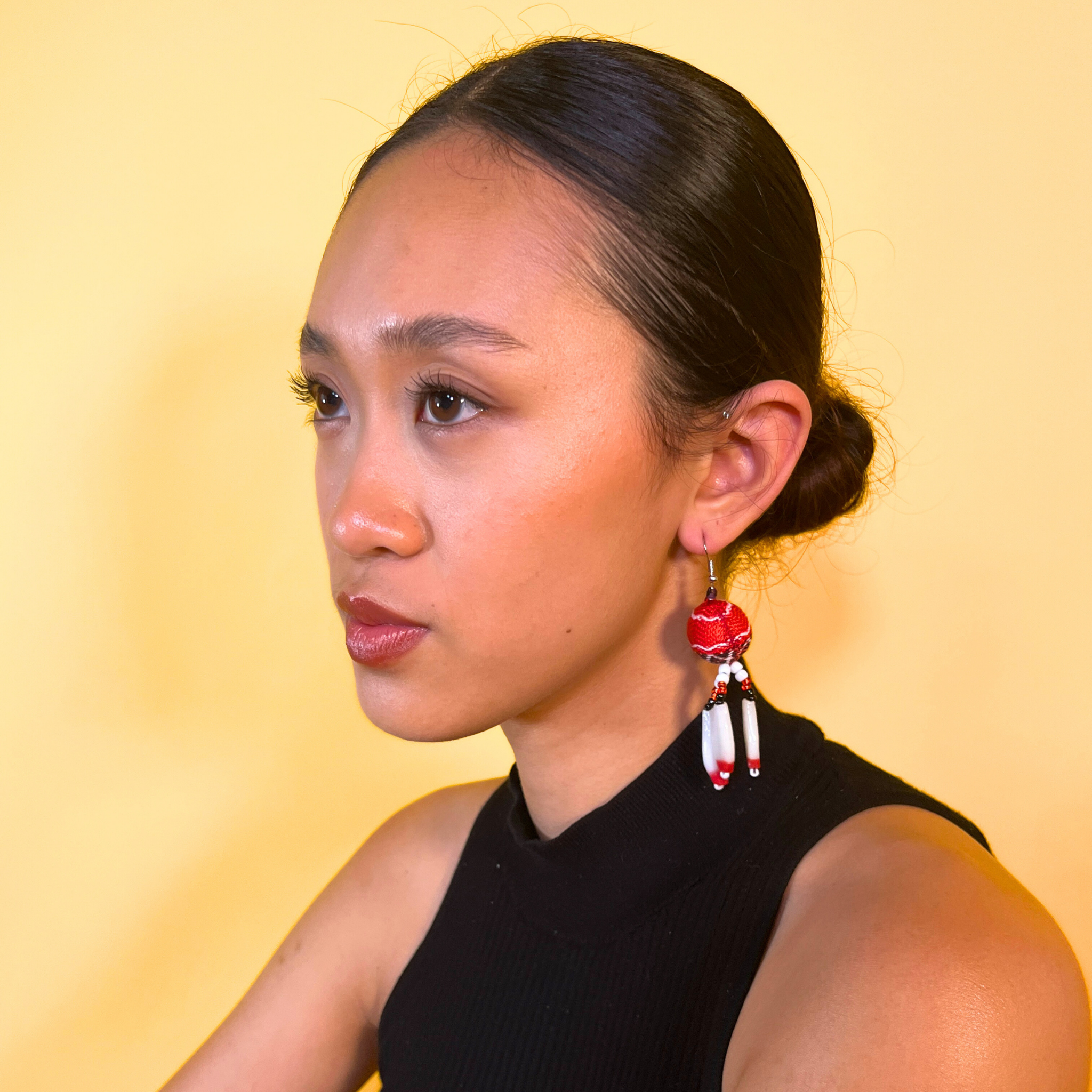 Kalinga Ball Earrings (Flat Beads)