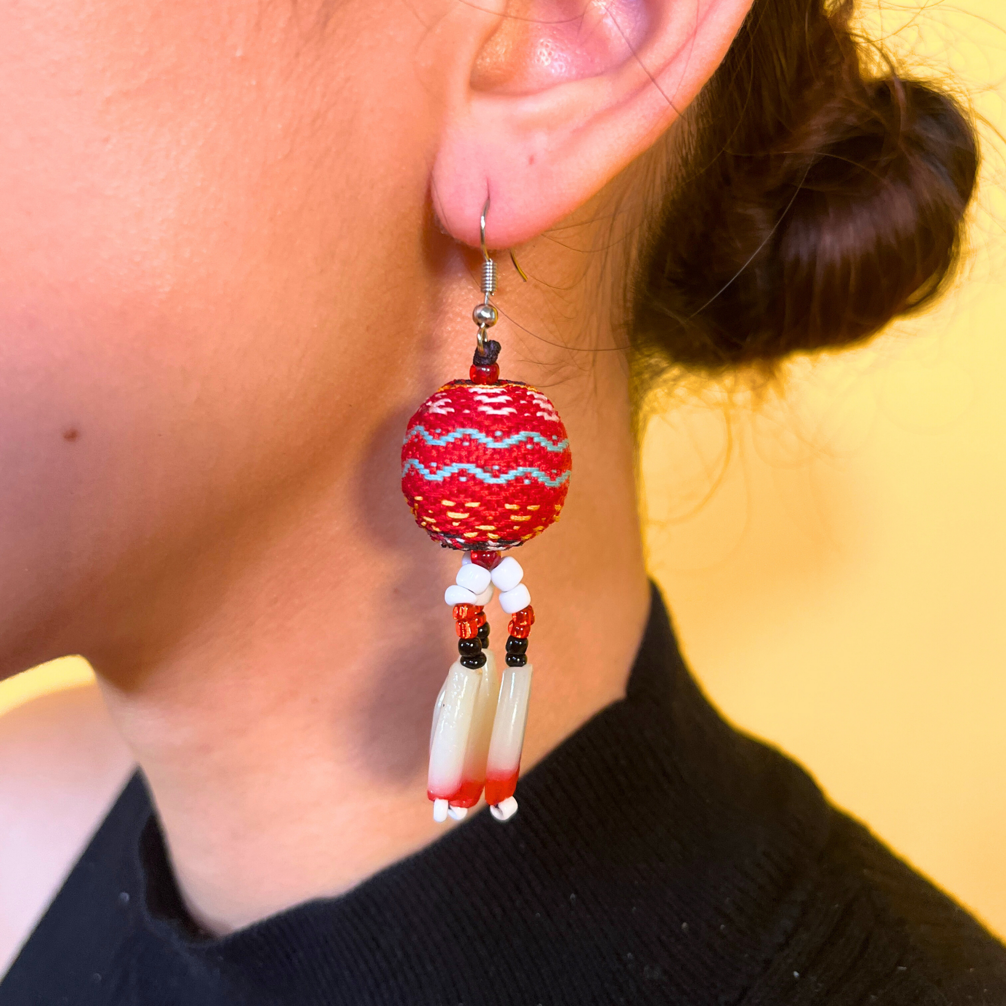 Kalinga Ball Earrings (Flat Beads)