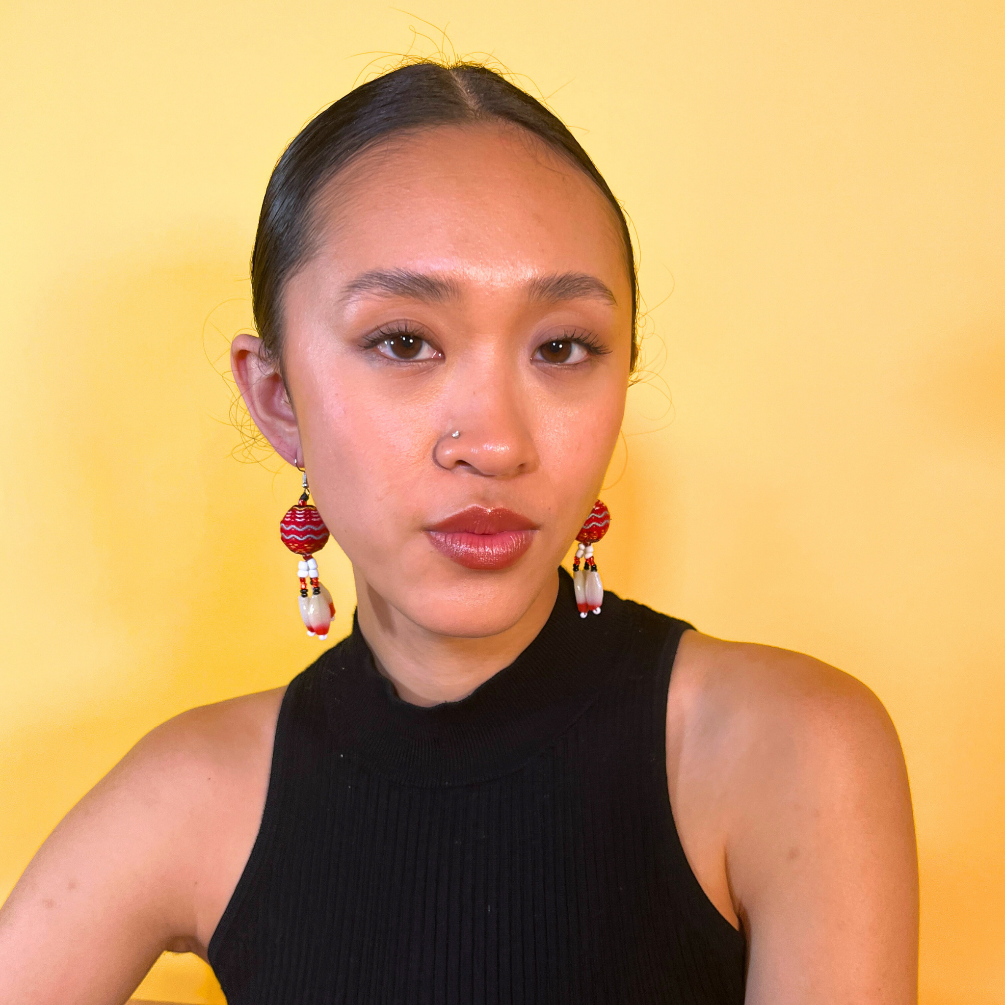 Kalinga Ball Earrings (Flat Beads)