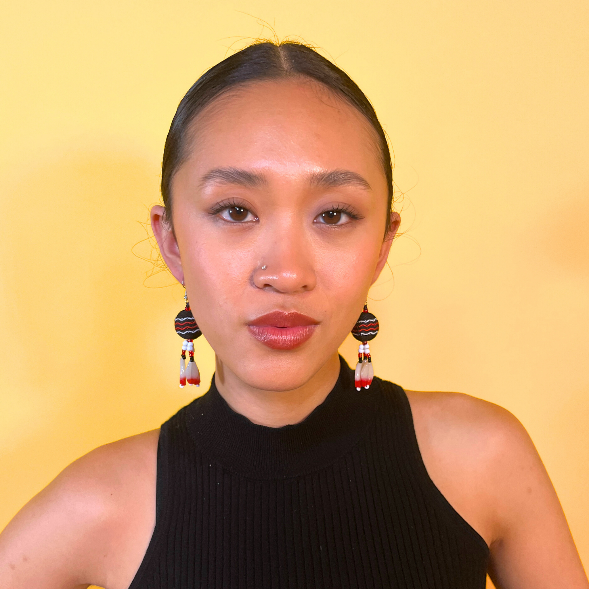 Kalinga Ball Earrings (Flat Beads)