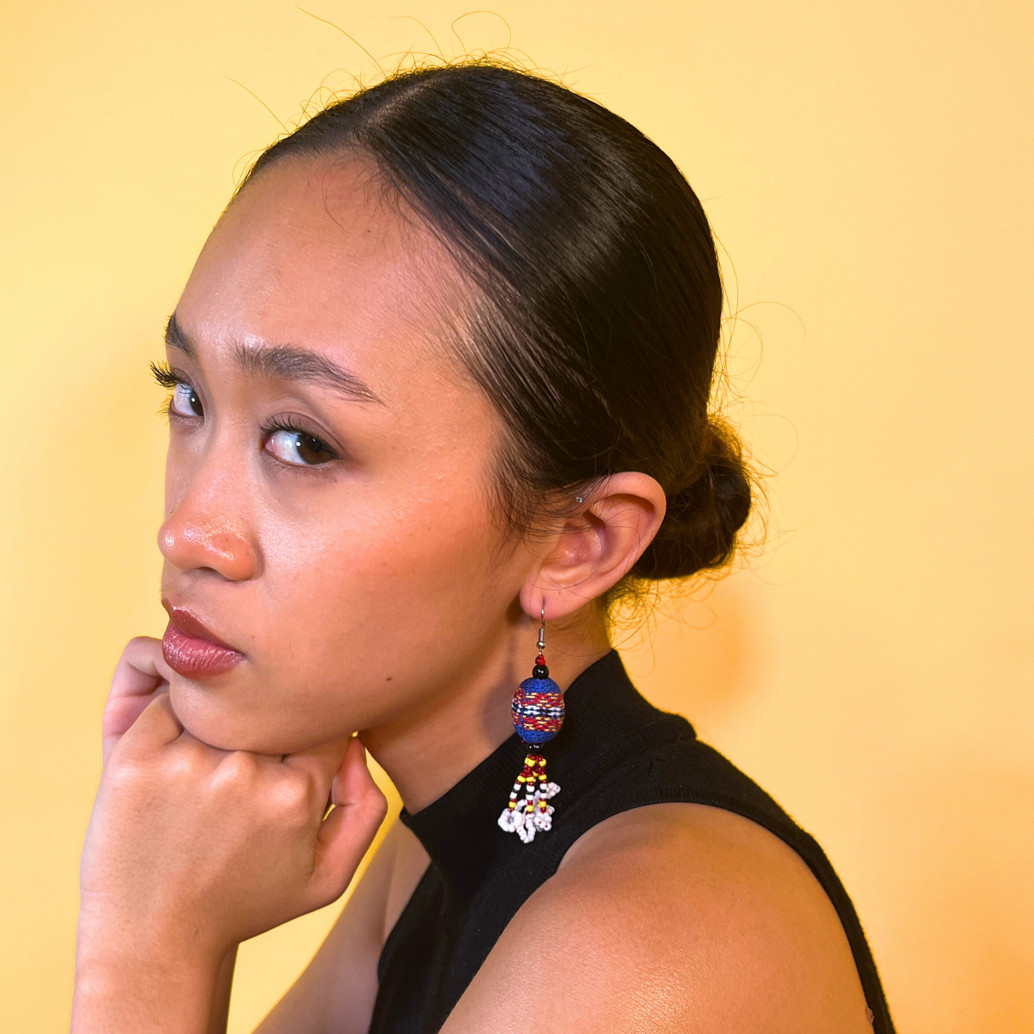 Kalinga Ball Earrings (Small Beads)