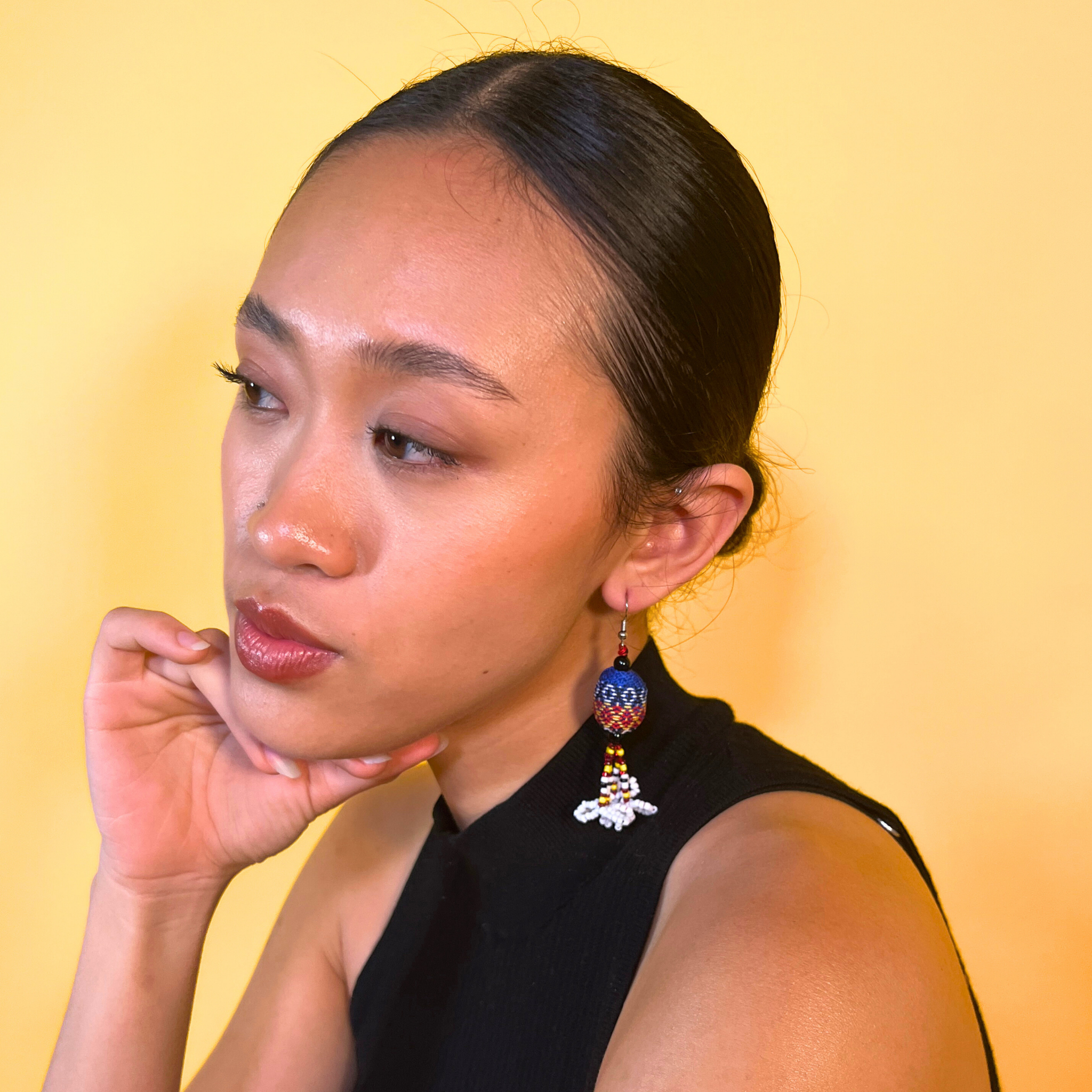 Kalinga Ball Earrings (Small Beads)