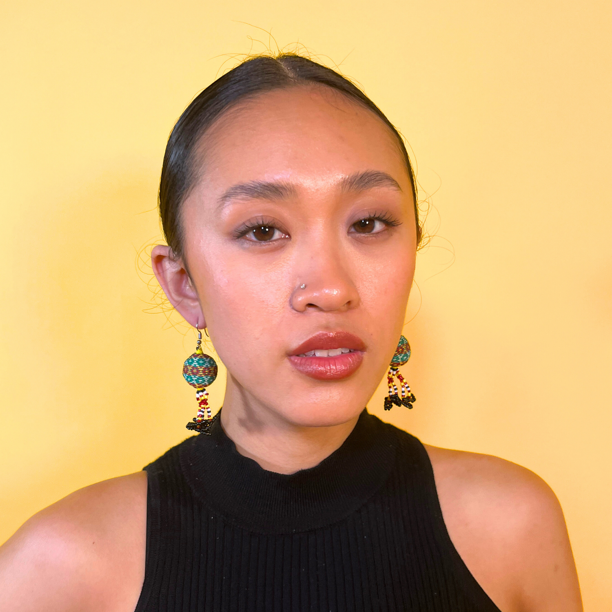 Kalinga Ball Earrings (Small Beads)