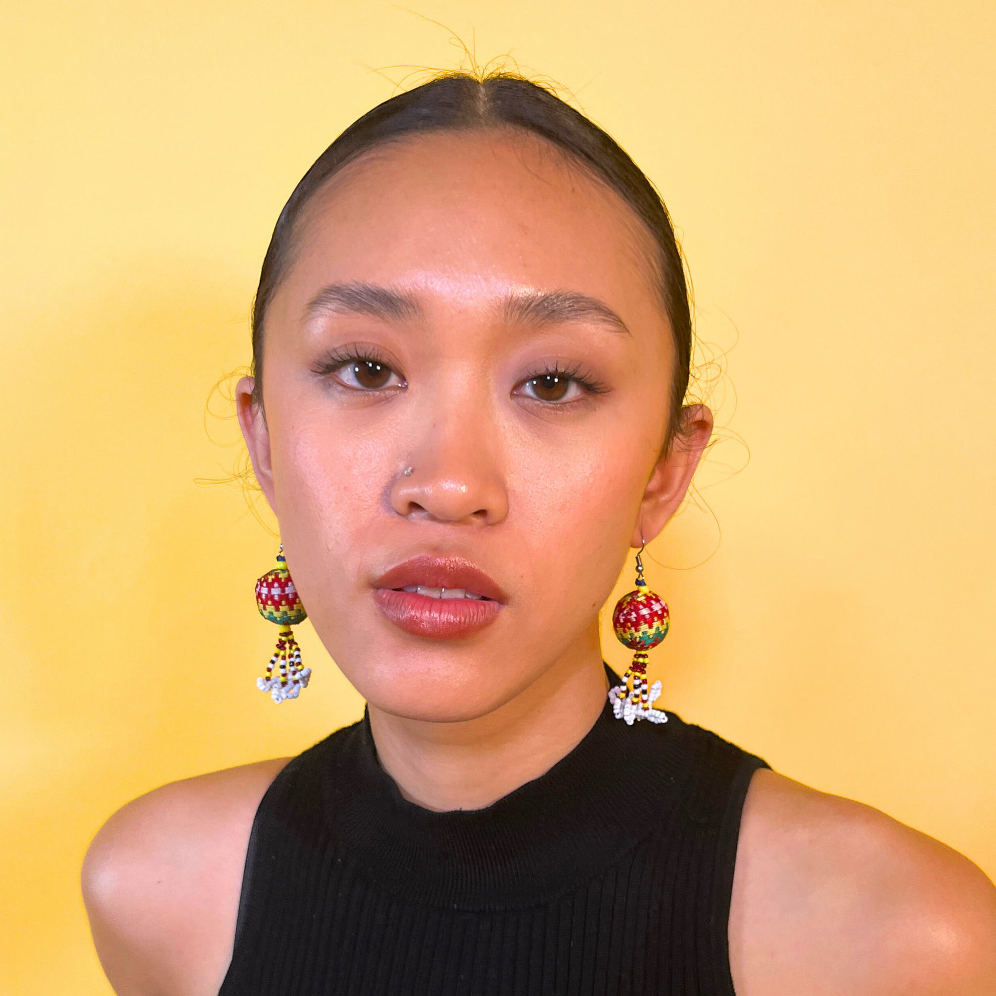 Kalinga Ball Earrings (Small Beads)