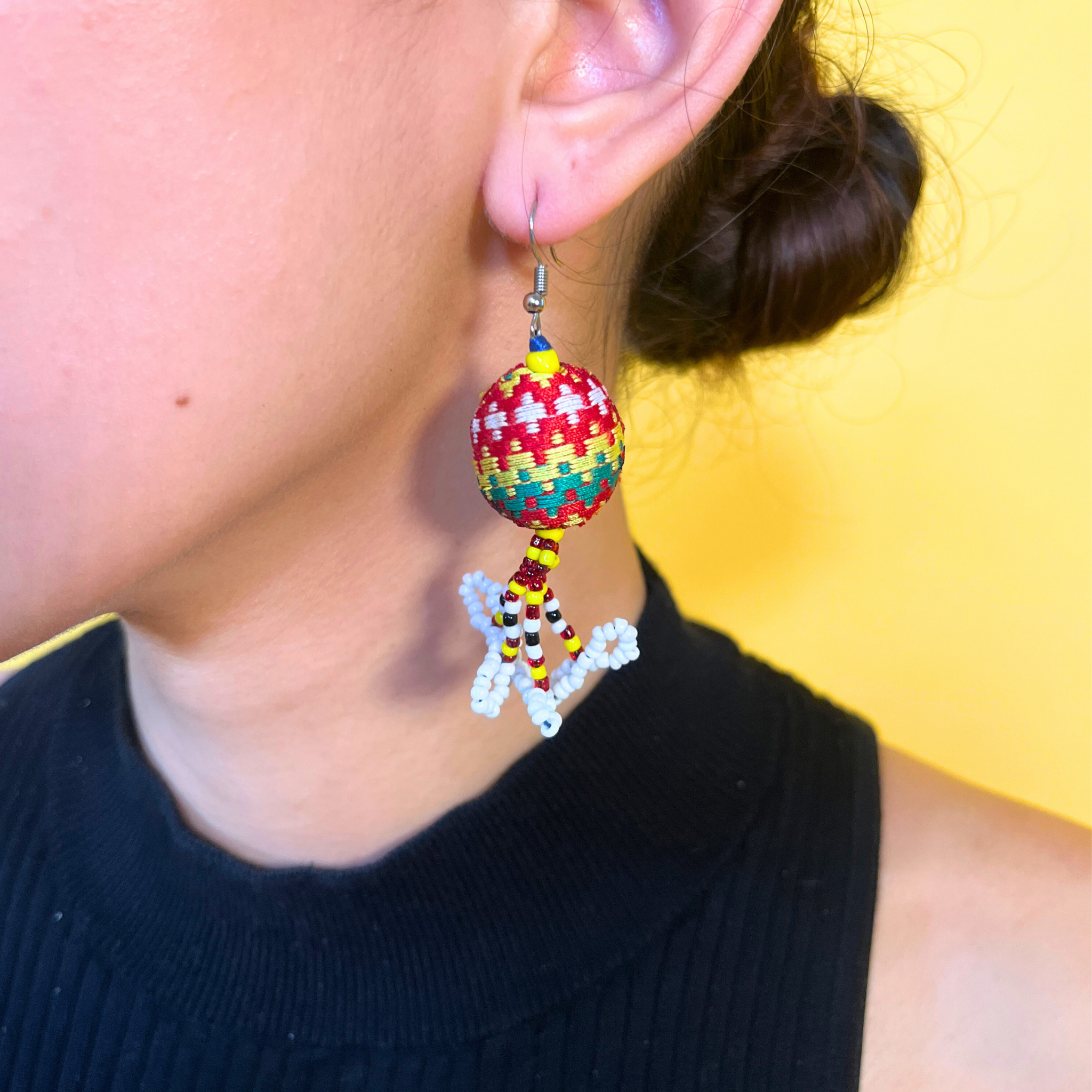 Kalinga Ball Earrings (Small Beads)