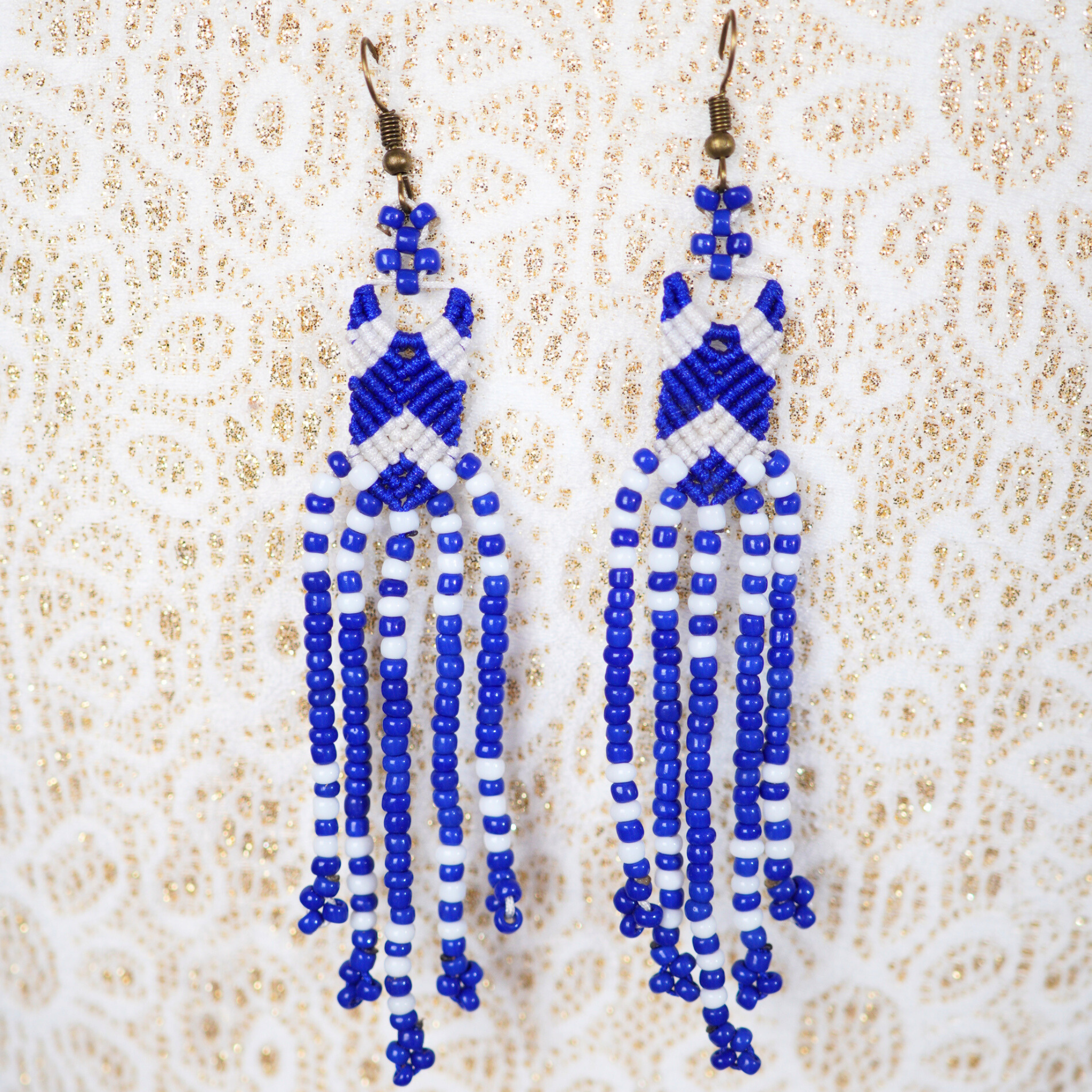Leah Macrame Beaded Earrings