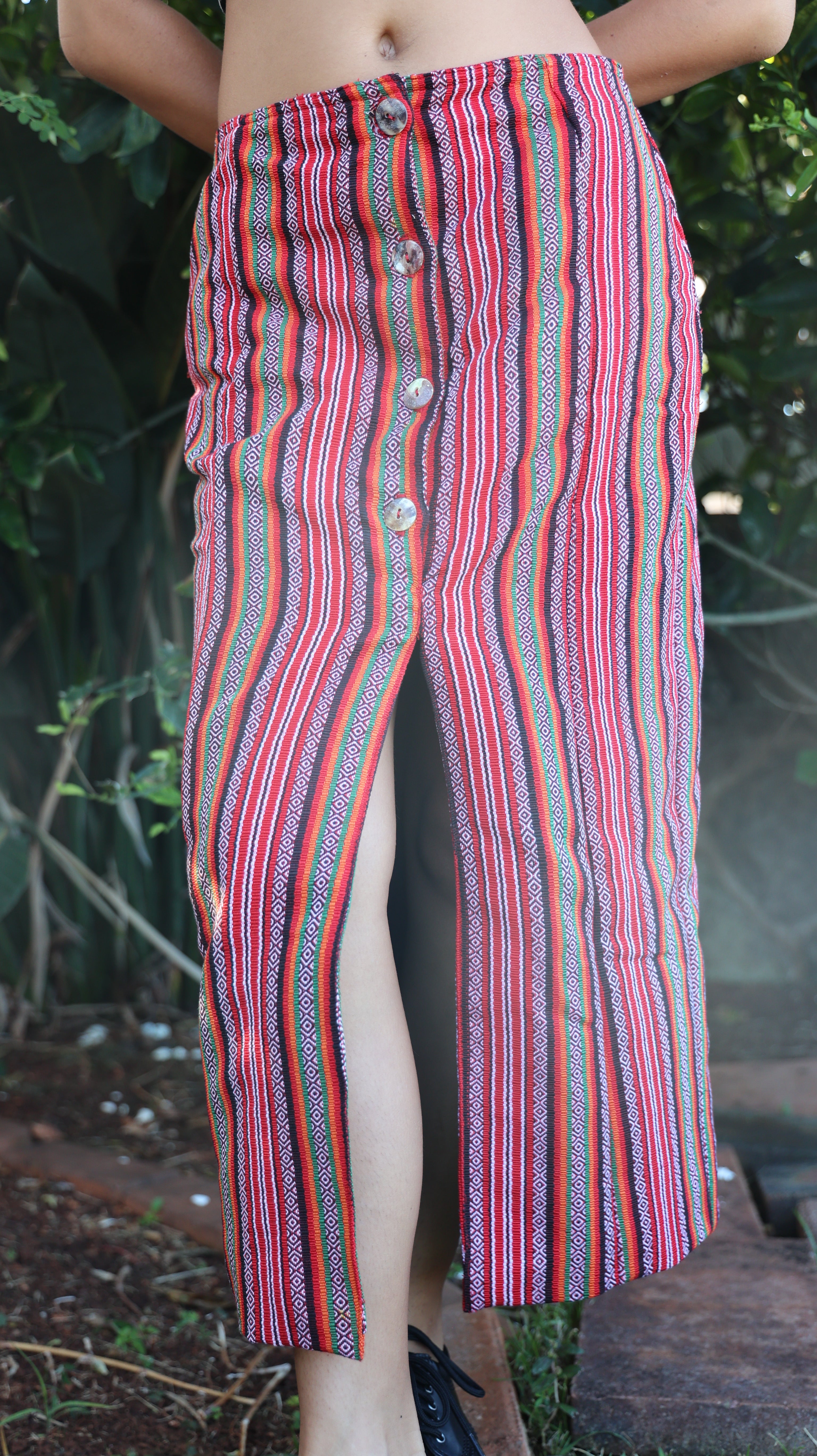 Lin-Awa Front Slit Pencil Cut Skirt