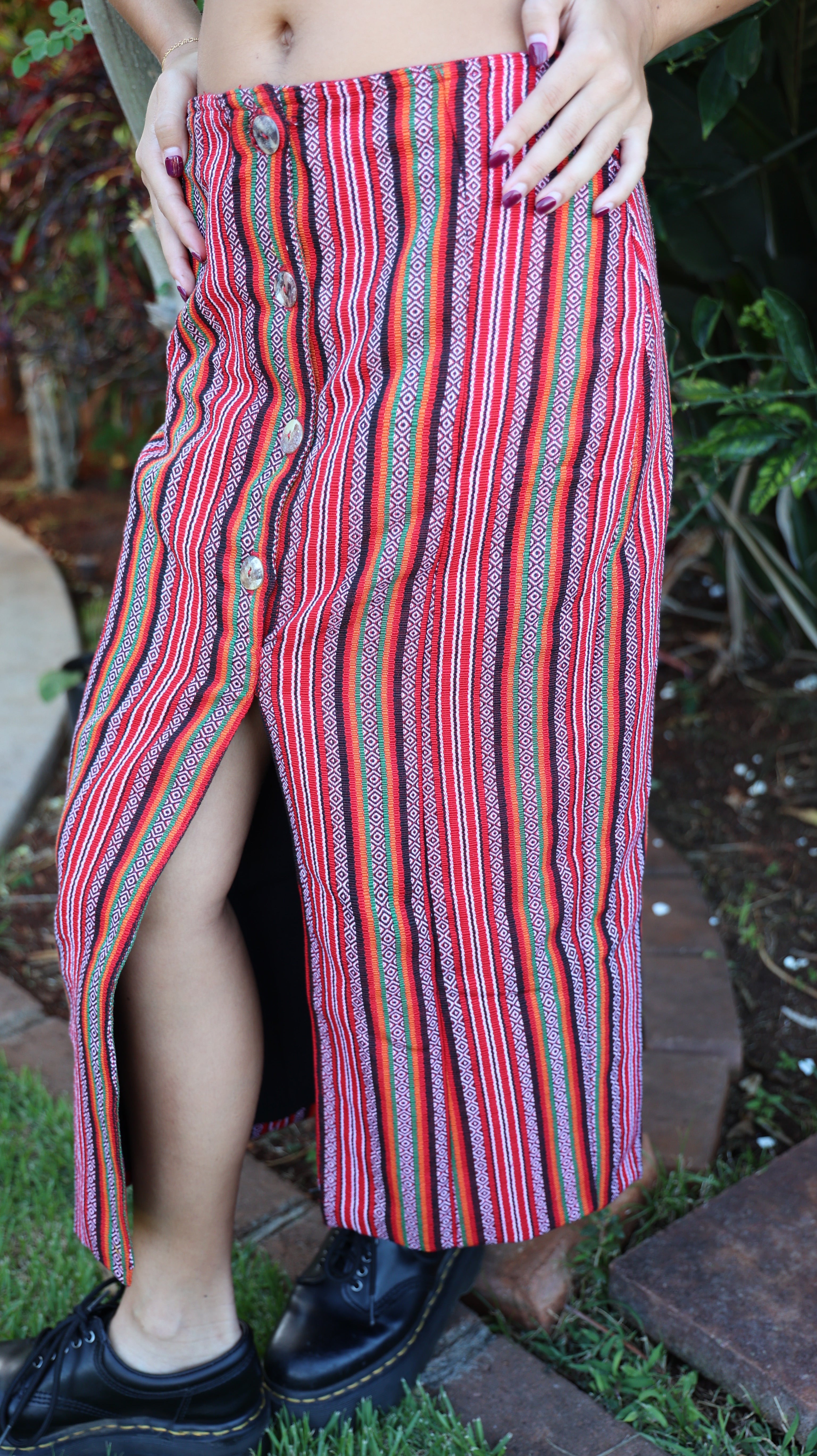 Lin-Awa Front Slit Pencil Cut Skirt