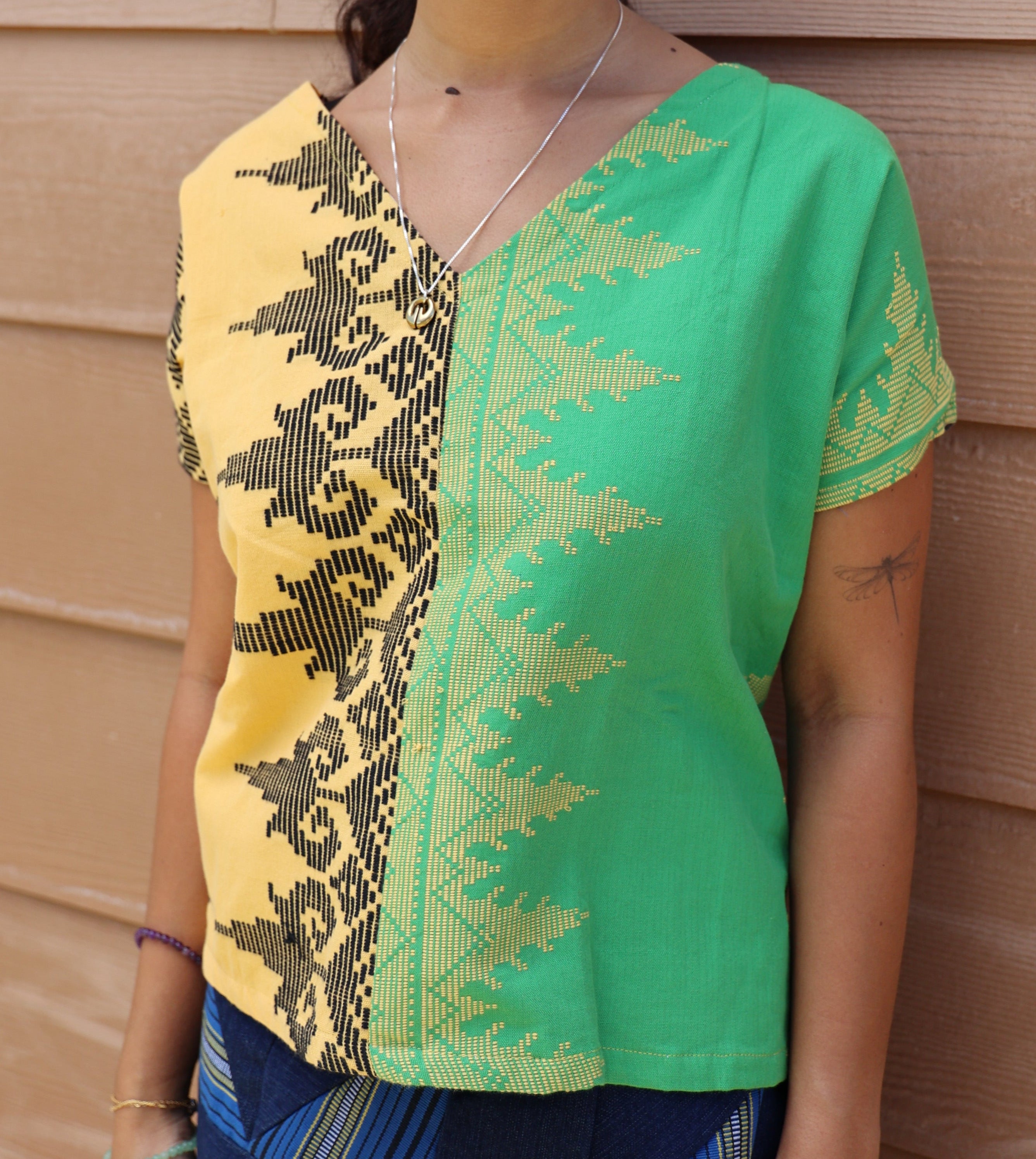 Cotton Inaul Paneled Shirts