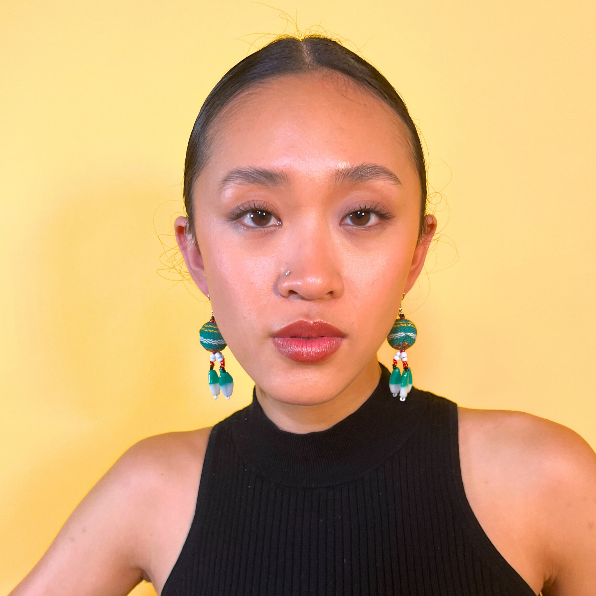 Kalinga Ball Earrings (Flat Beads)