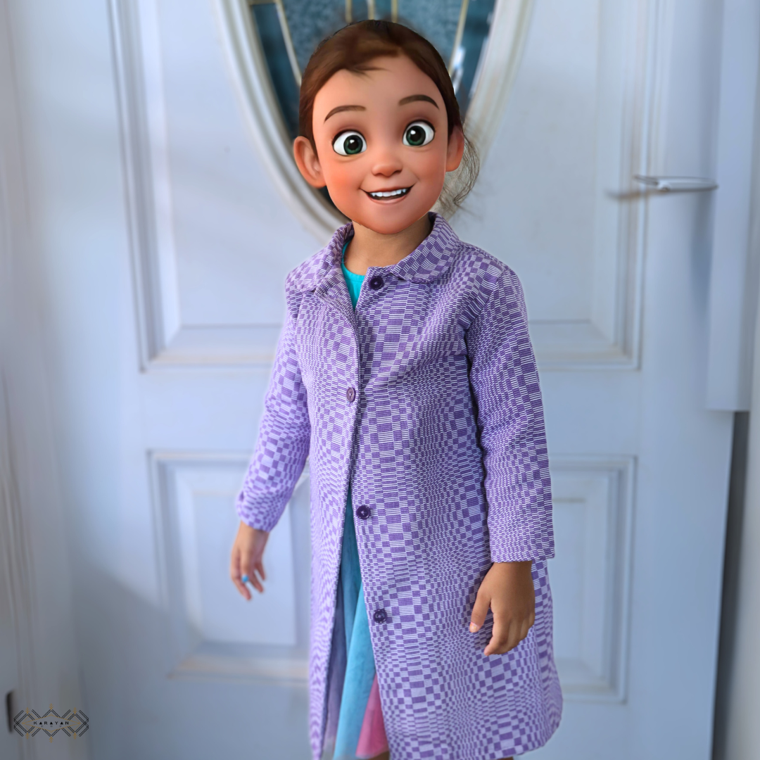 Lunita Kids' Purple Purple Yam Long Coat