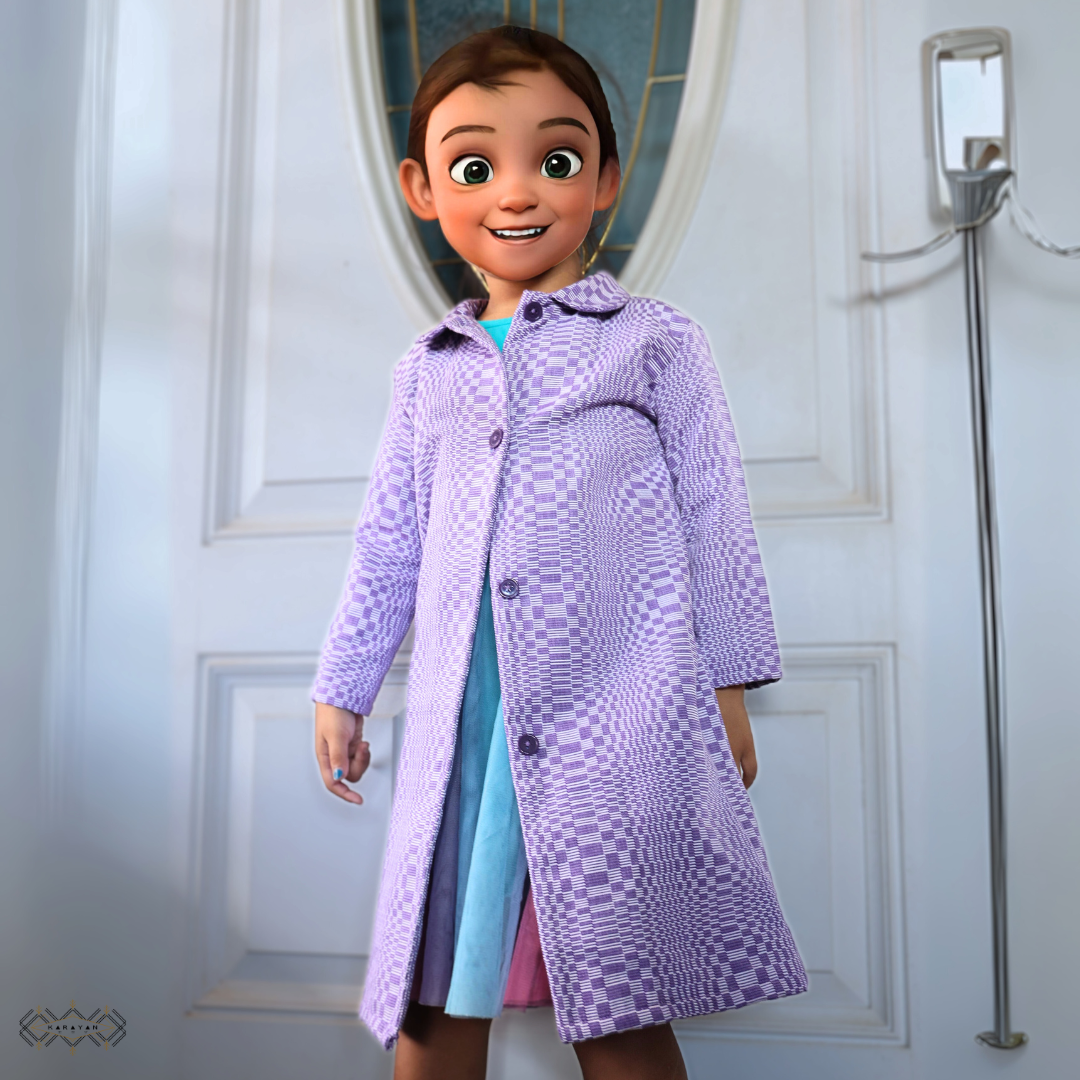 Lunita Kids' Purple Purple Yam Long Coat