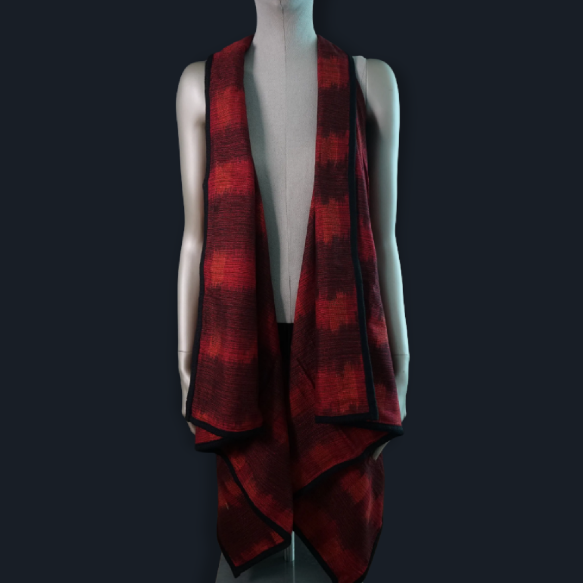 Ikat Sleeveless Layered Vest