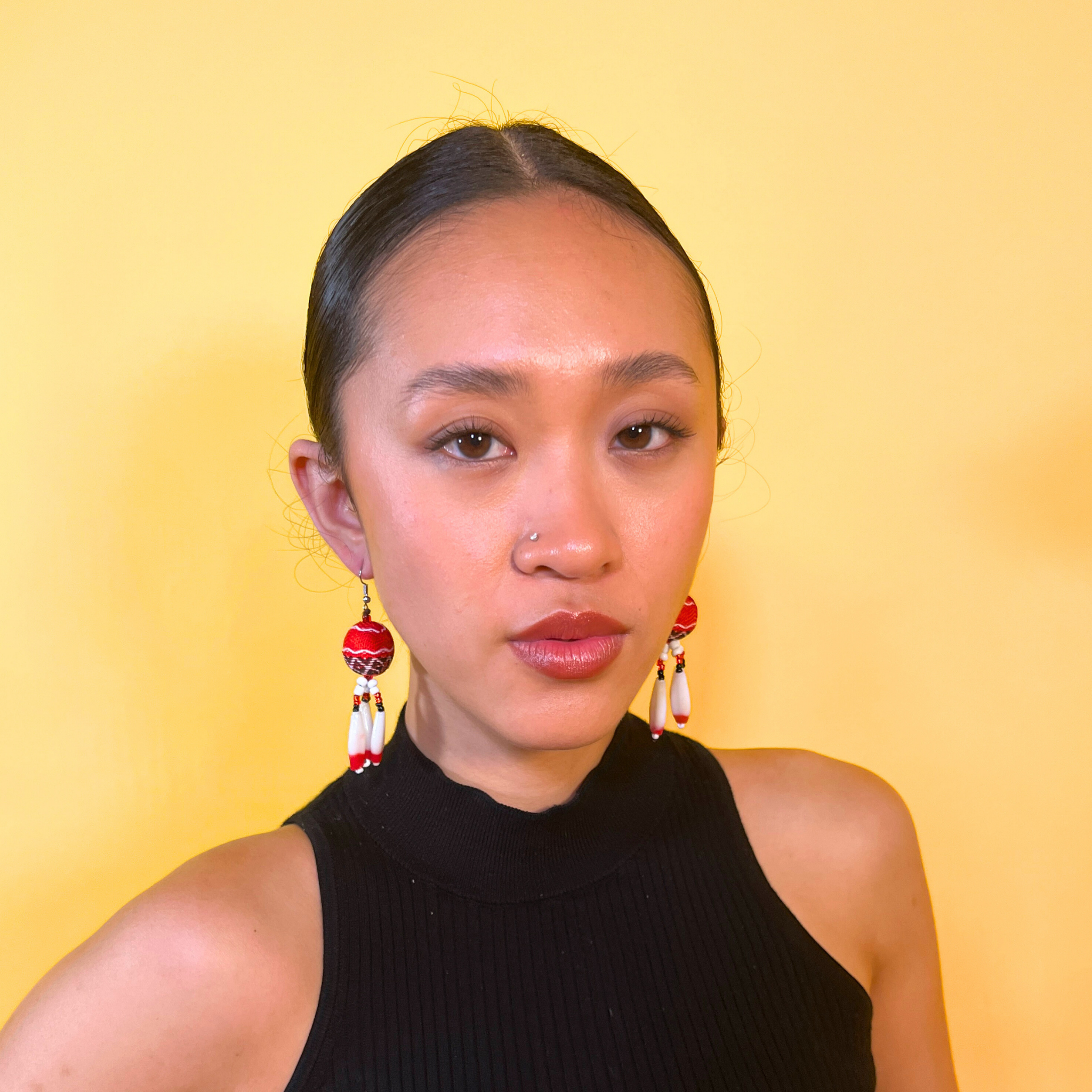 Kalinga Ball Earrings (Flat Beads)