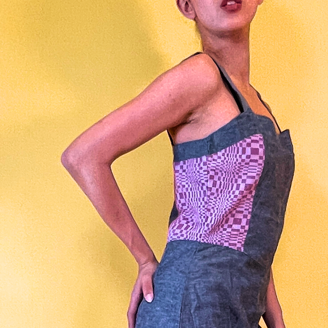 Purple Yam Mini Denim Dress