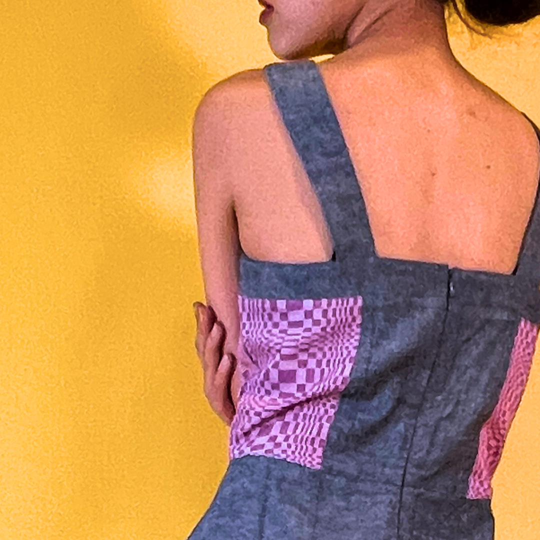Purple Yam Mini Denim Dress