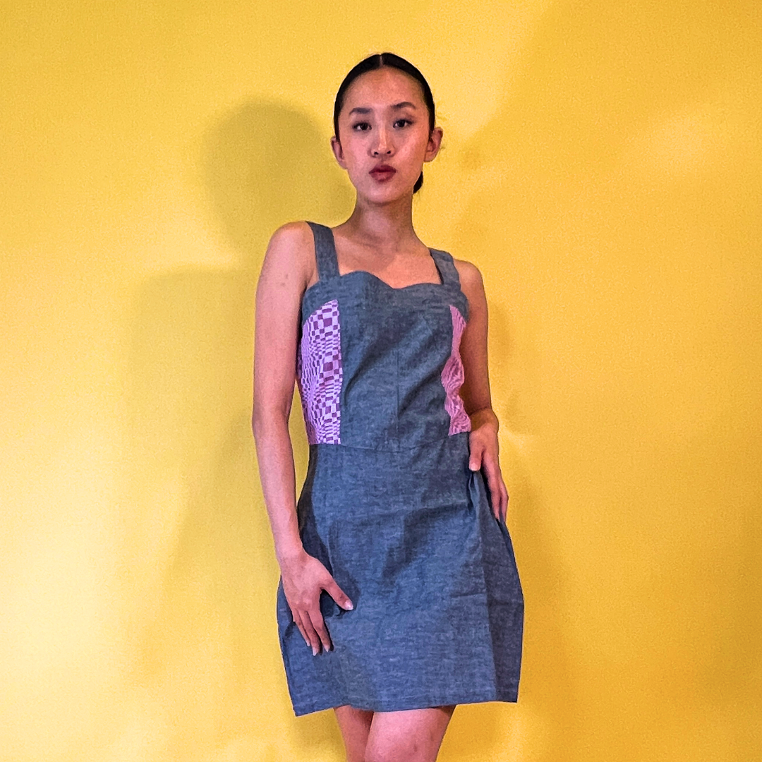 Purple Yam Mini Denim Dress
