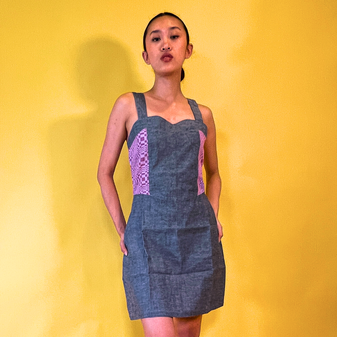 Purple Yam Mini Denim Dress