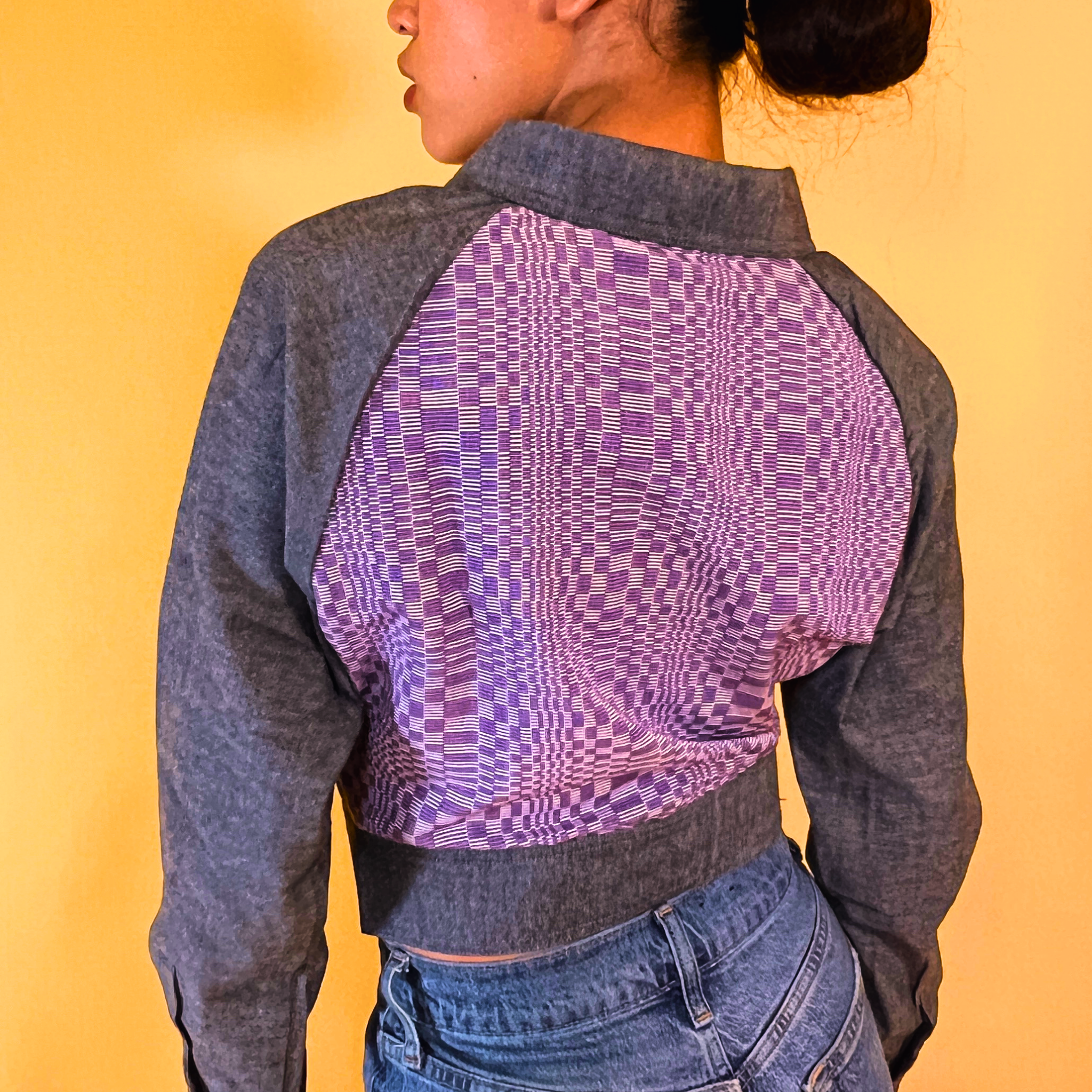 Purple Yam Button Crop Jacket