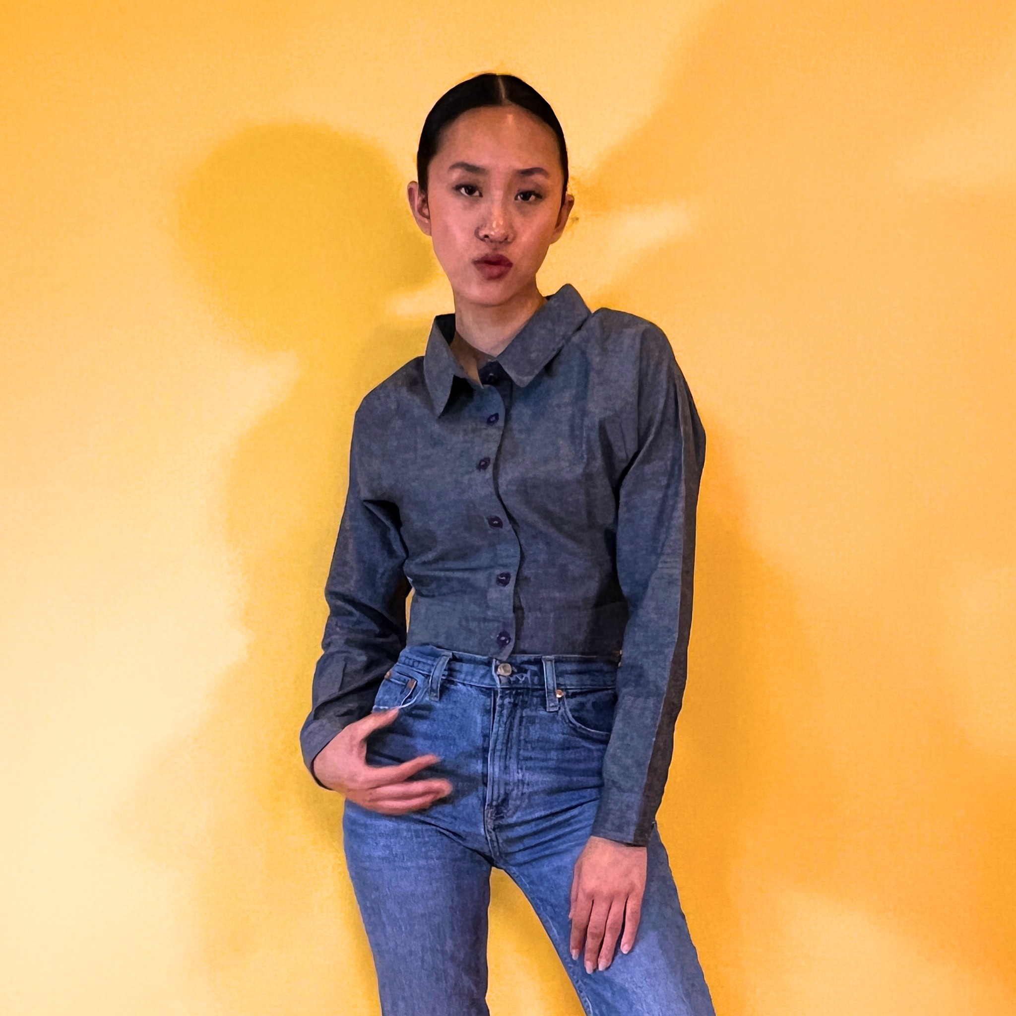 Purple Yam Button Crop Jacket