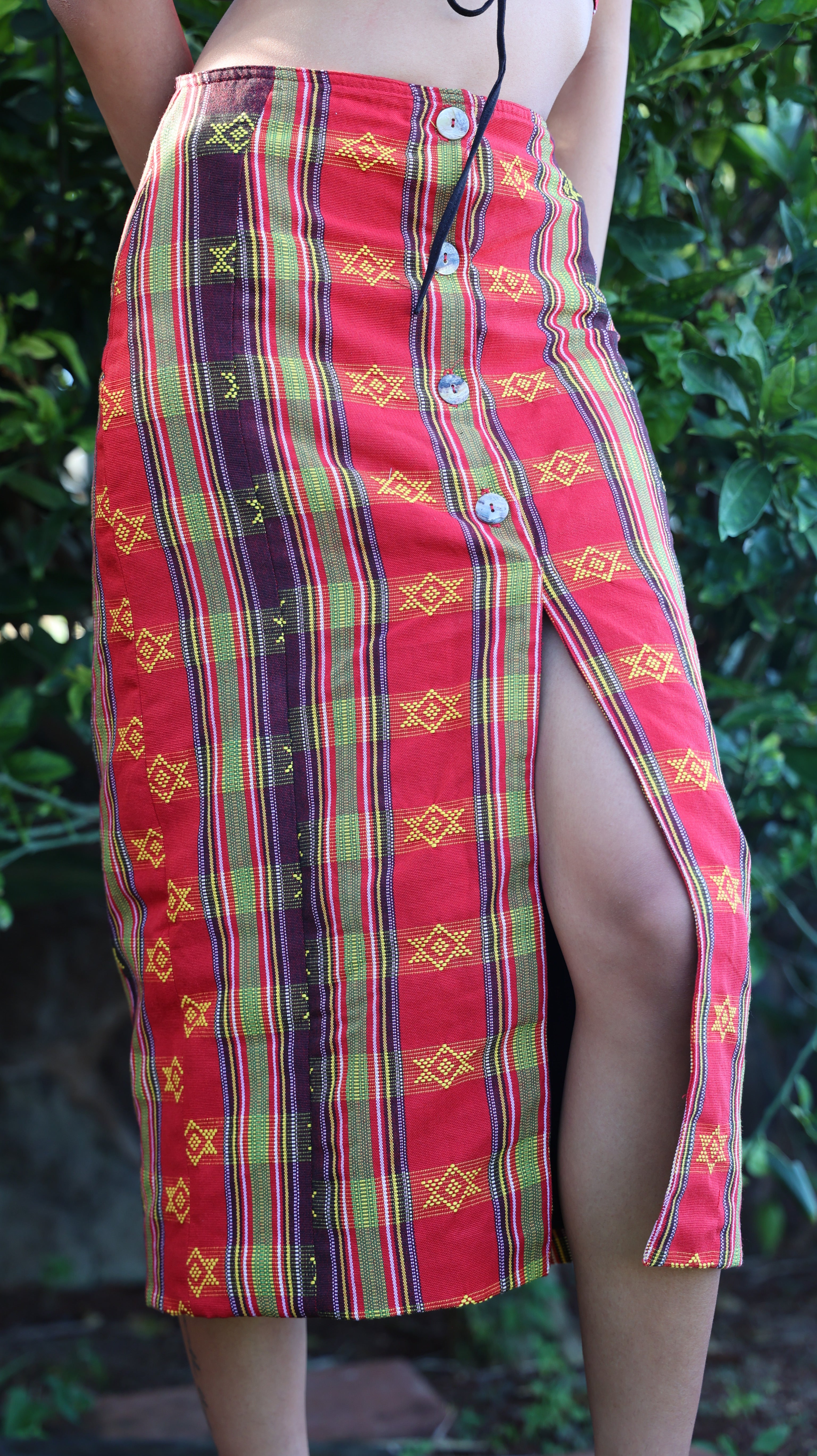 Lin-Awa Front Slit Pencil Cut Skirt