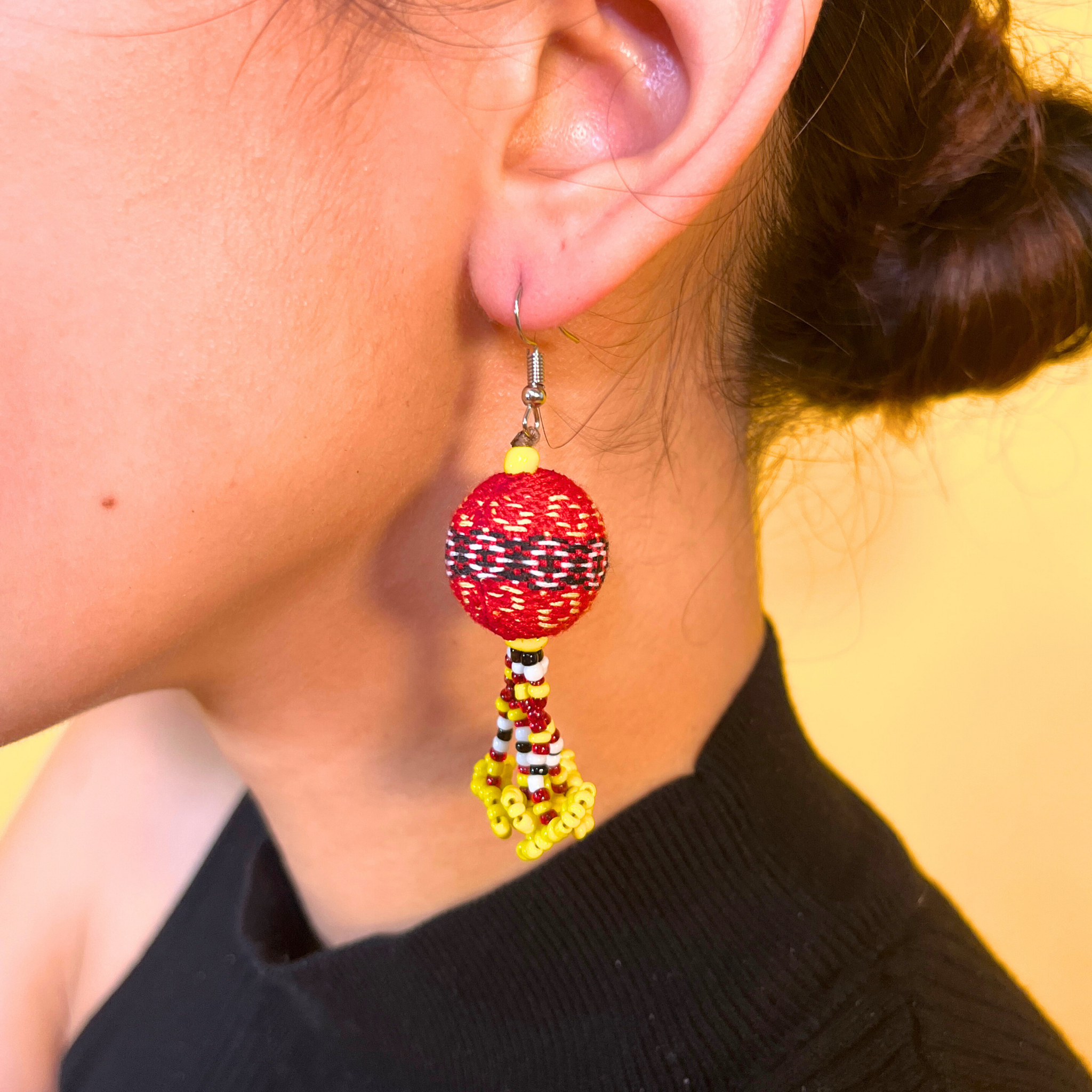 Kalinga Ball Earrings (Small Beads)
