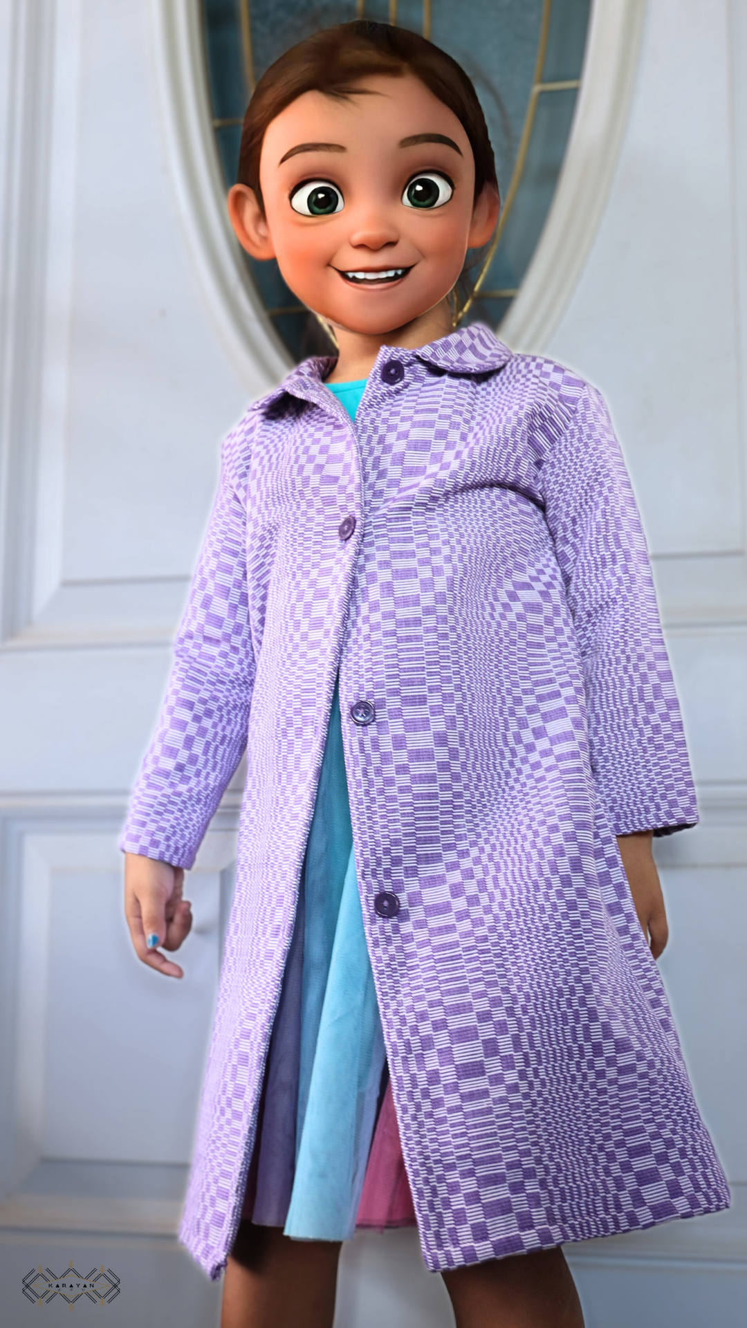 Lunita Kids' Purple Purple Yam Long Coat