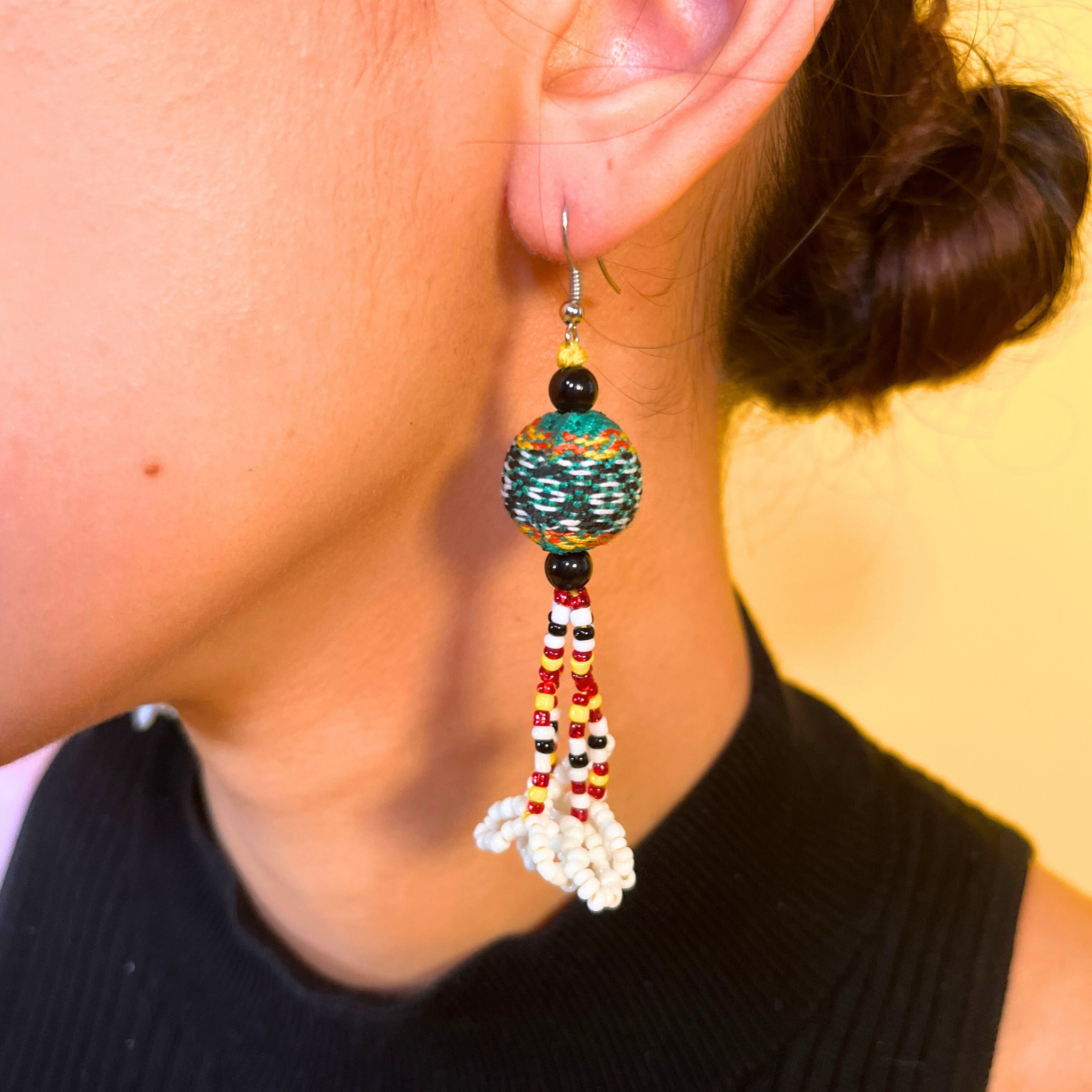 Kalinga Ball Earrings (Small Beads)