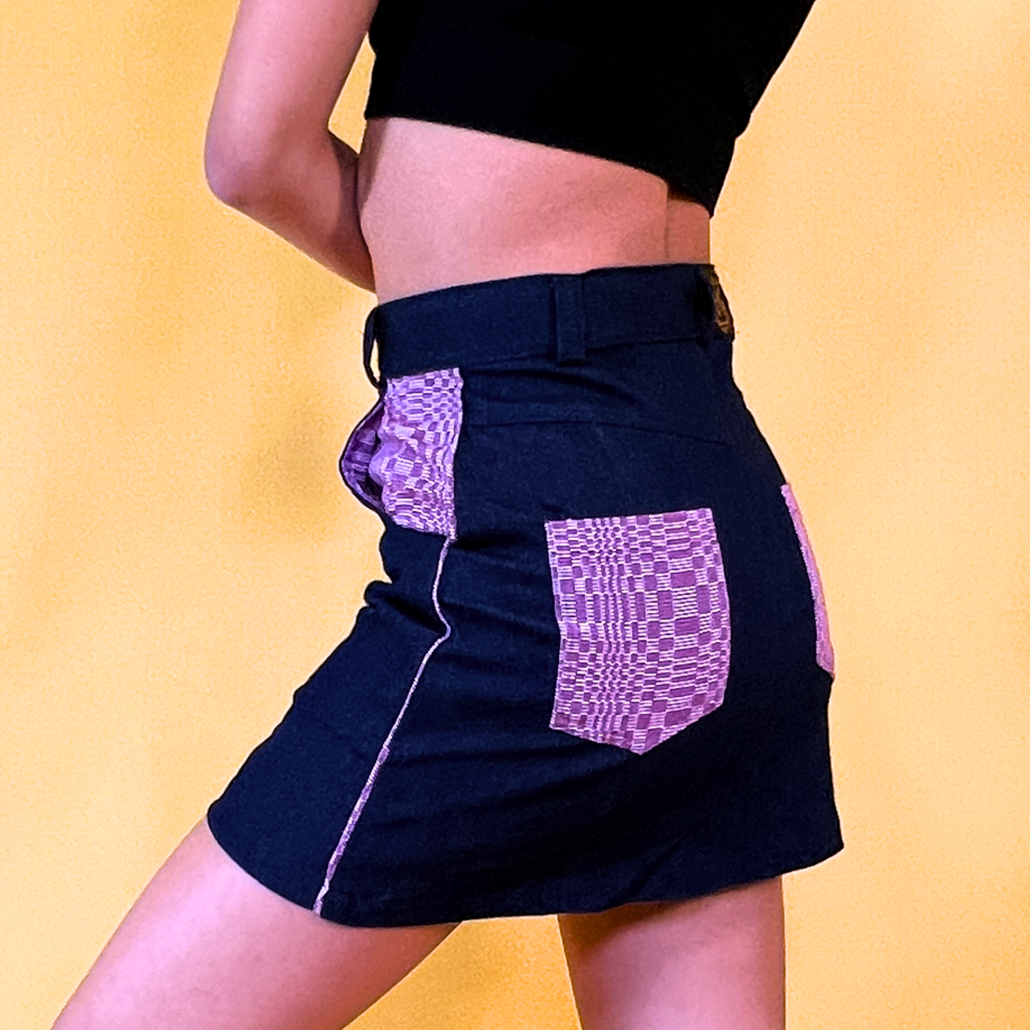 Purple Yam Mini Denim Skirt